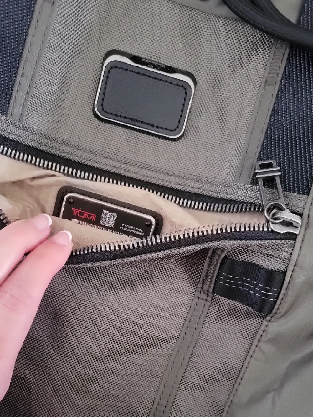 Tumi Olive Green and Black Nylon Alpha Bravo Transport Backpack